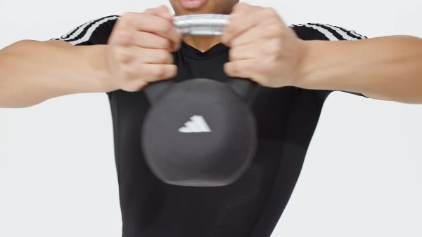 Schwarz TECHFIT Compression Training 3-Streifen T-Shirt