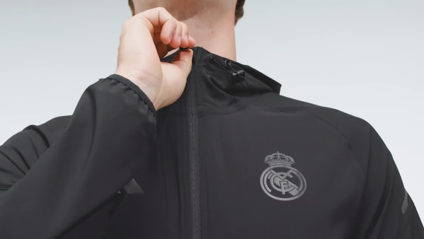 Schwarz Real Madrid Tiro 25 Pro Vis Tech Travel Jacke