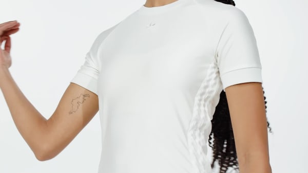 Bianco Abito Ruched 3-Stripes Cali Tee