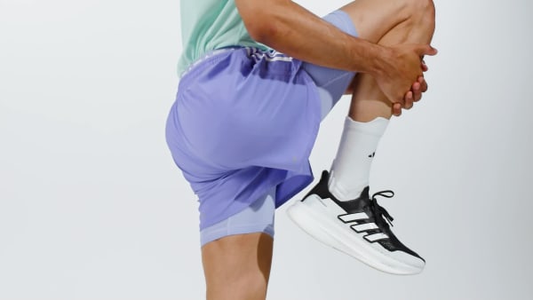 Azul Shorts Own the Run 3 Rayas 2 en 1