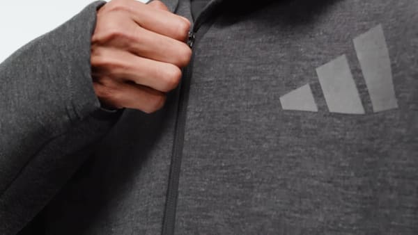 Schwarz adidas Z.N.E. Hochwertige Kapuzenjacke