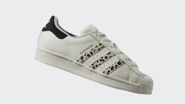 Adidas originals superstar trainers shop with leopard print trim