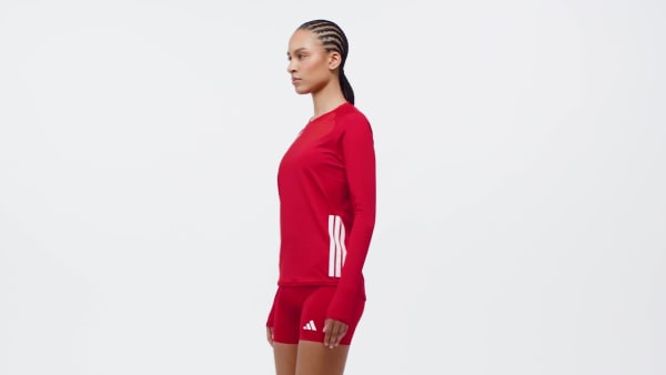 Rojo Camiseta de voleibol de manga larga HILO