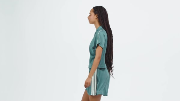 groen Stadium 3-Stripes Tennis Inspired Jacquard Polo T-shirt