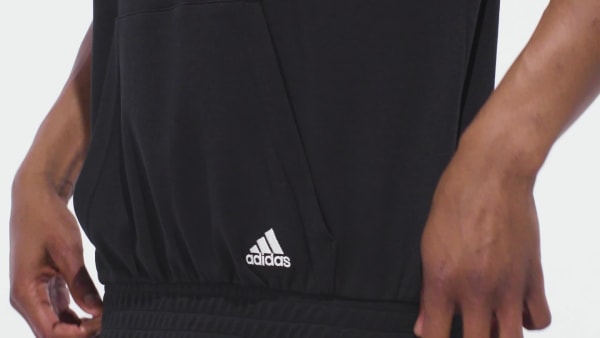 Men's Adidas Donovan Mitchell Short Sleeve Hoodie - Red - Large