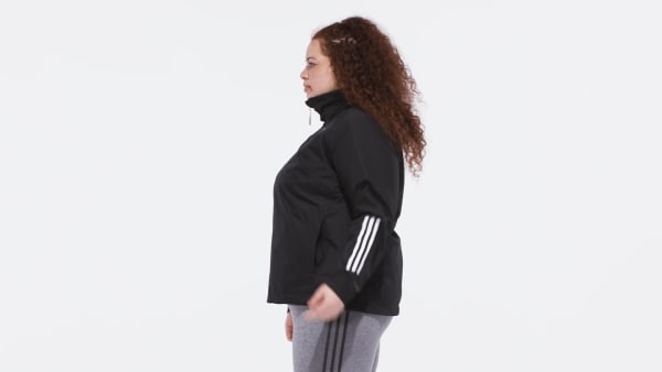 Schwarz BSC 3-Streifen RAIN.RDY Jacke – Große Größen TG555
