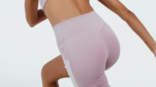 Violet Legging d’entraînement court Optime à 3 bandes