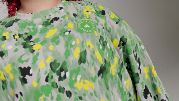 White adidas by Stella McCartney Floral Print Sweatshirt - Plus Size
