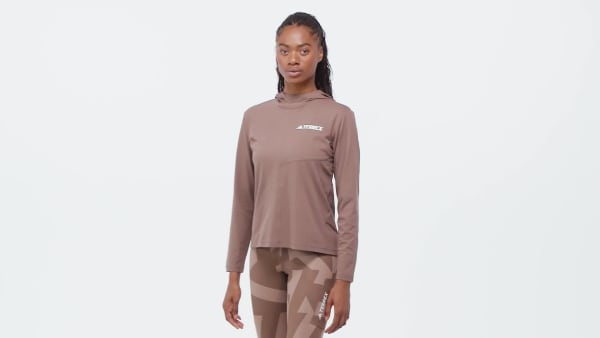 Brown Terrex Multi Climacool Hooded Long Sleeve Top
