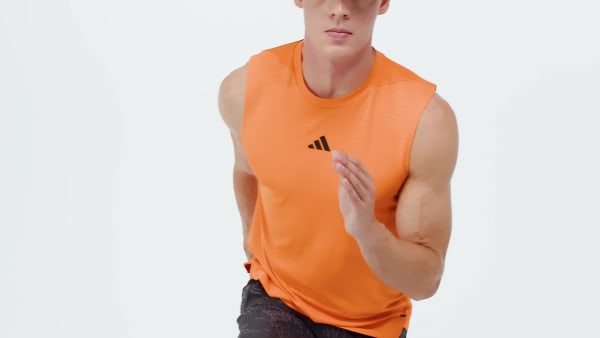 สีส้ม เสื้อกล้าม D4T POWER 3 STRIPES