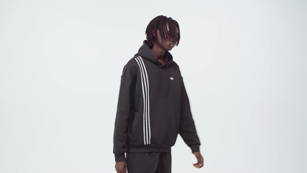 Schwarz Front Stripes Hoodie