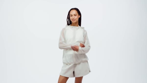 Bezowy Soft Lux Mesh Full-Zip Hoodie