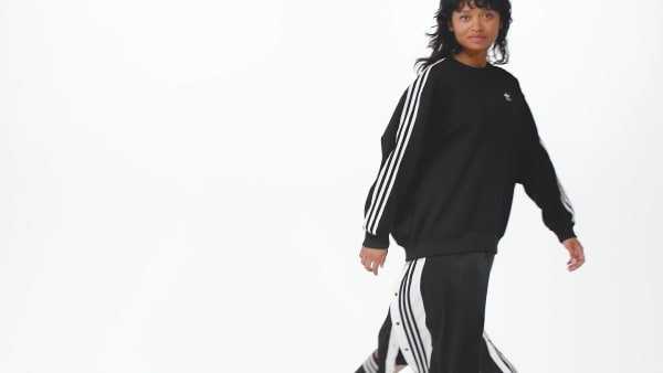 noir Sweat-shirt col rond oversize 3 bandes
