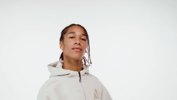 adidas Z.N.E. Full-Zip Hooded Track Jacket - Grey | Free