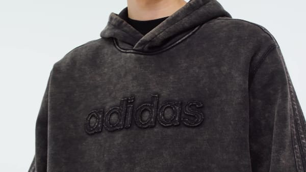 Noir SWEAT-SHIRT À CAPUCHE DÉLAVÉ