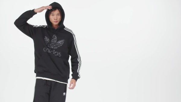 Negro Buzo con Capucha Estampado Classic Mono