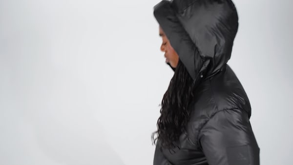 Siyah Big Baffle Kuş Tüyü Dolgulu Mont