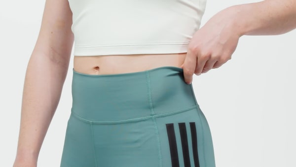Green Optime 3-Stripes 1/4 Short Leggings
