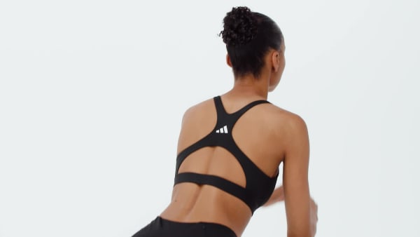 Negro Top Deportivo Optime Essentials Workout de SOPORTE ALTO