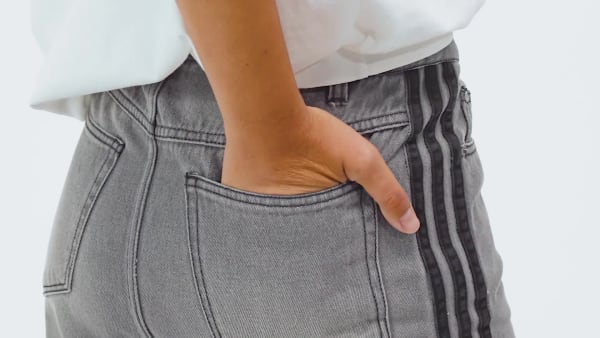 Grey 3-STRIPES PENCIL SKIRT DENIM