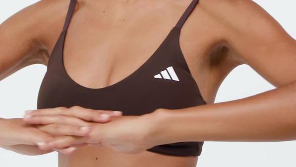 Καφέ Αθλητικό bra ελαφριάς υποστήριξης Optime Essentials Workout