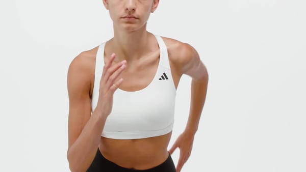 Blanco Top Deportivo Optime Essentials Workout de Sostén Medio