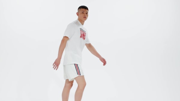 ホワイト グラフィック ルーズ 半袖Tシャツ