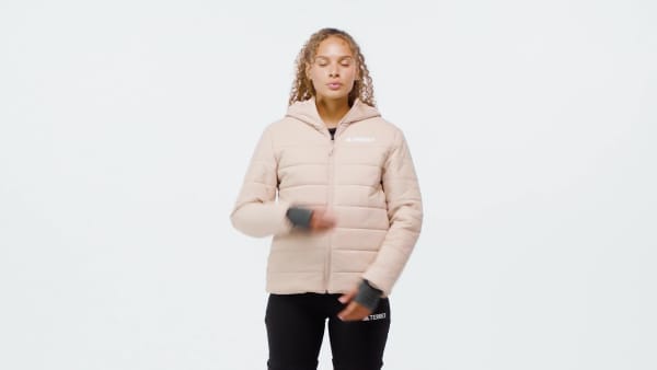 hnedá Prešívaná bunda s kapucňou Terrex Multi Essentials CLIMAWARM