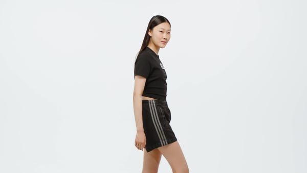 ブラック アディダス オリジナルス キャンパス 2000 バックカットアウト リブ 半袖Tシャツ