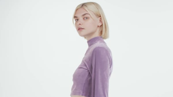 Adidas velvet crop top best sale