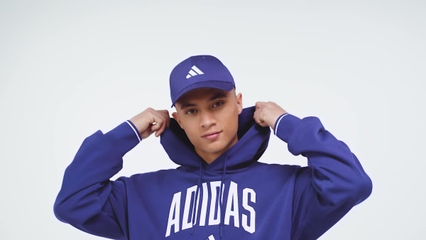 Blu Felpa con cappuccio Collegiate