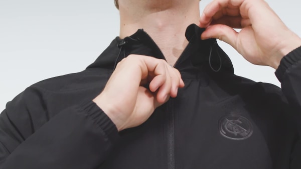 Sort Real Madrid Tiro 25 Competition Vis Tech rejsejakke