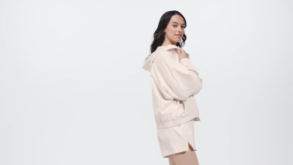 Rosa Jaqueta Corta-Vento Folgada adidas Bordada