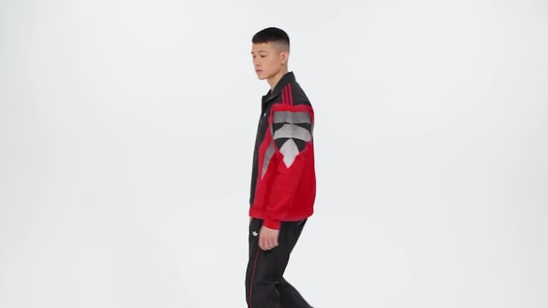 Adidas europa black and red track top hotsell