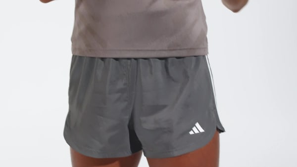 Grey Pacer Training 3-Stripes Woven High-Rise Shorts