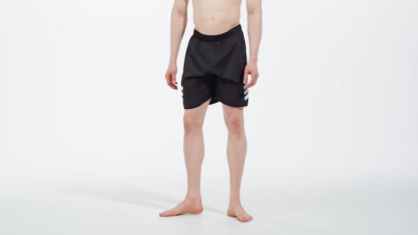 cerná Plavecké šortky 3-Stripes 8-Inch