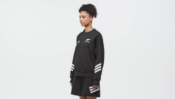 Svart Black Ferns 3-Stripes Genser