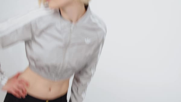 sedá Sportovní bunda Adicolor Teamgeist Cropped