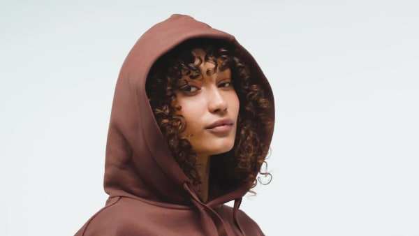 Brown Essentials Linear Hoodie Oversized