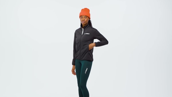 Negro Casaca Terrex Tech Multi CLIMAWARM de algodón perchado con cierre frontal