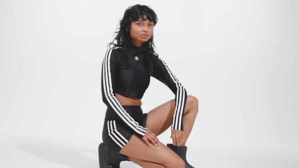 Nero Maglia 3-Stripes Cropped Long Sleeve