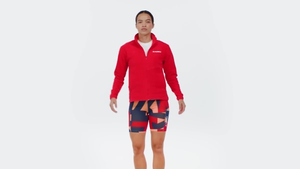 Rojo Chaqueta Terrex Multi Cierre Frontal Tela Fleece