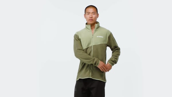 Verde Chaqueta Terrex Multi Algodón Perchado con Cierre Frontal