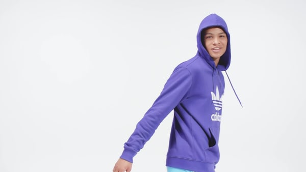 paars Adicolor Classics Trefoil Hoodie