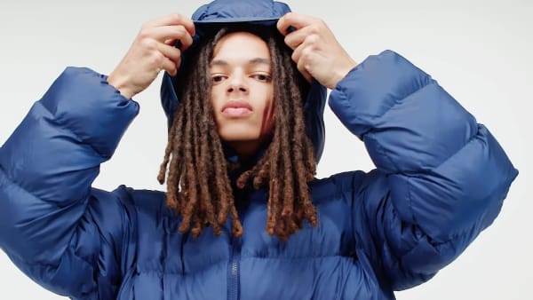 Μπλε Tonal Hooded Puffer Jacket