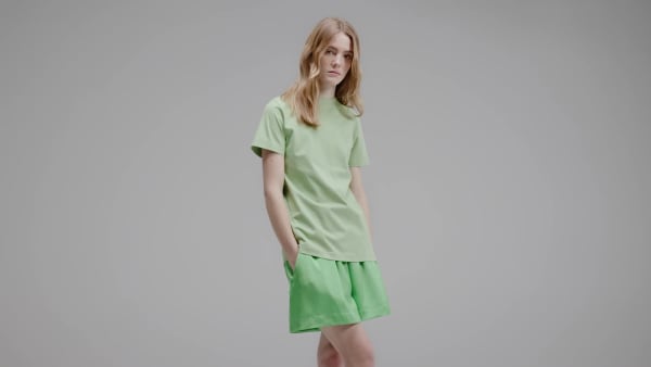 Green Classic Tech Silk Shorts DH806