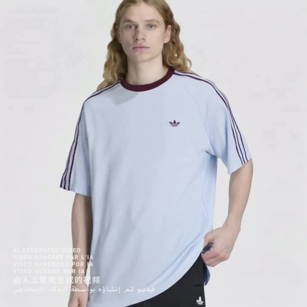 Blau KURZÄRMLIGES BRITCORE RINGER-T-SHIRT