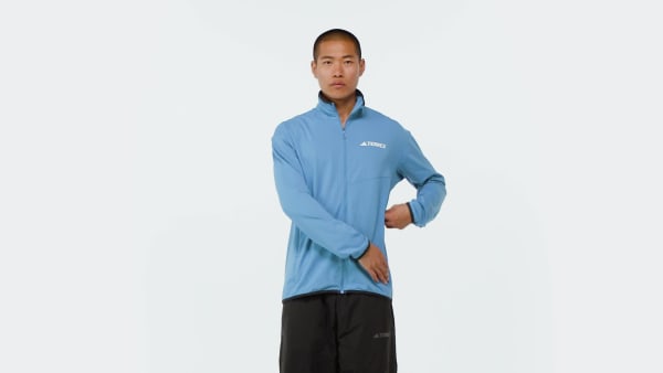 Azul Chaqueta Terrex Multi CLIMAWARM Tech de Tela Fleece con Cierre Frontal