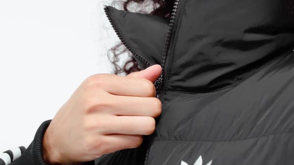 Black Adicolor Crop Synthetic Fill Puffer