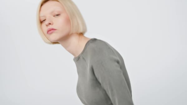 Sort Ribbed Long Sleeve croptop